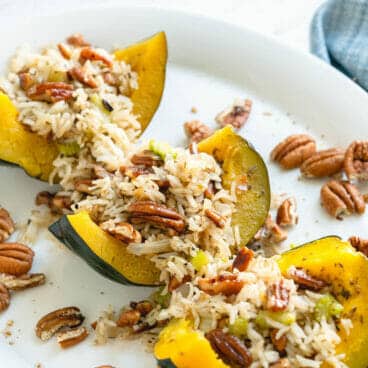Vegetarian stuffed acorn squash, Instant Pot acorn squash