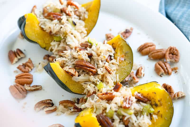 Vegetarian stuffed acorn squash, Instant Pot acorn squash