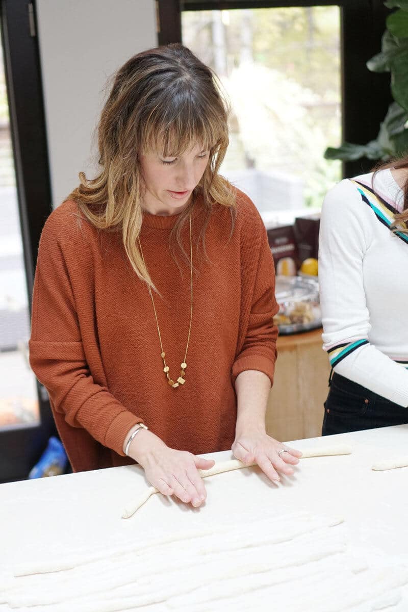 Rolling homemade gnocchi