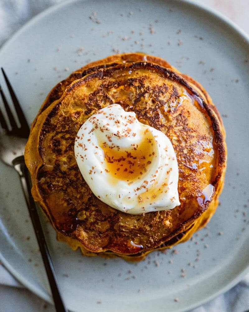 Healthy pumpkin pancakes