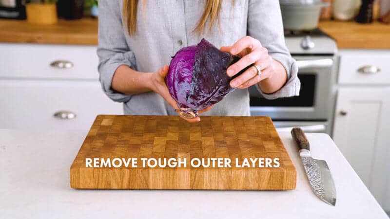 How to cut cabbage / shredded cabbage | Remove outer leaves 