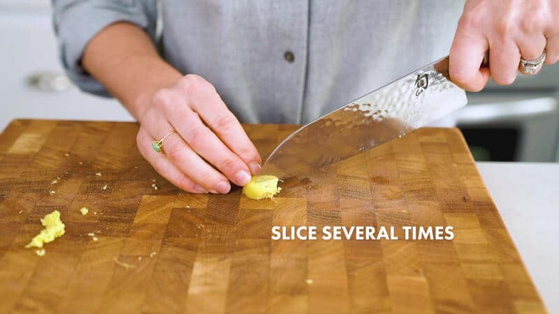 How to Cut Ginger | Slice several times