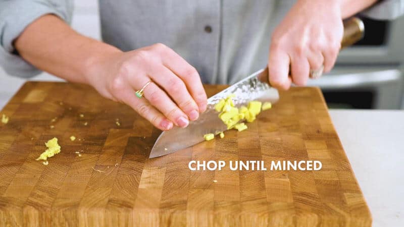 How to Cut Ginger | Chop in other direction until minced