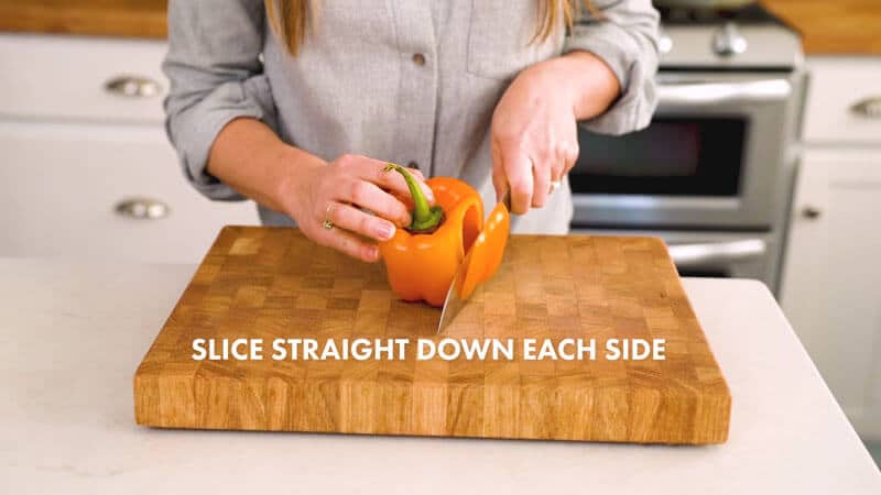 How to Cut a Bell Pepper | Slice straight down each side