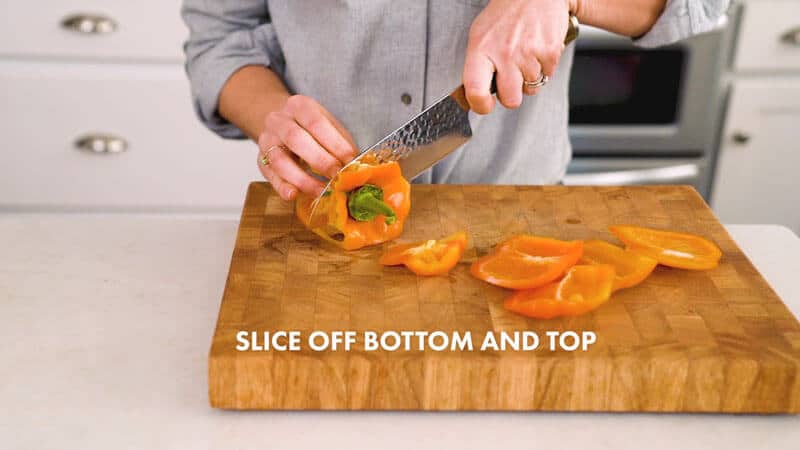 How to Cut a Bell Pepper | Slice off the bottom and the top