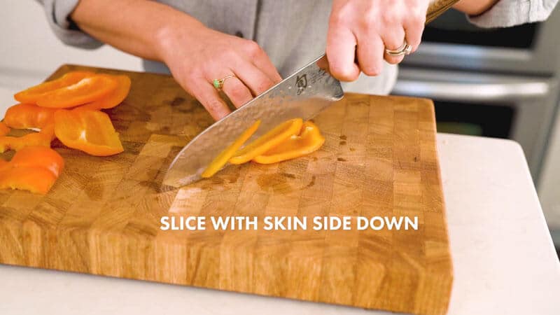 How to Cut a Bell Pepper | Slice with the skin side down