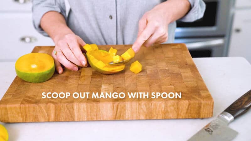 How to Cut a Mango | Scoop out mango with a spoon