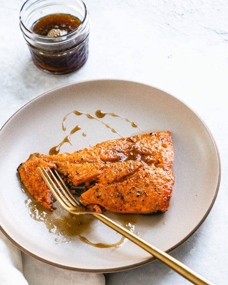 Broiled Salmon with Bourbon Glaze
