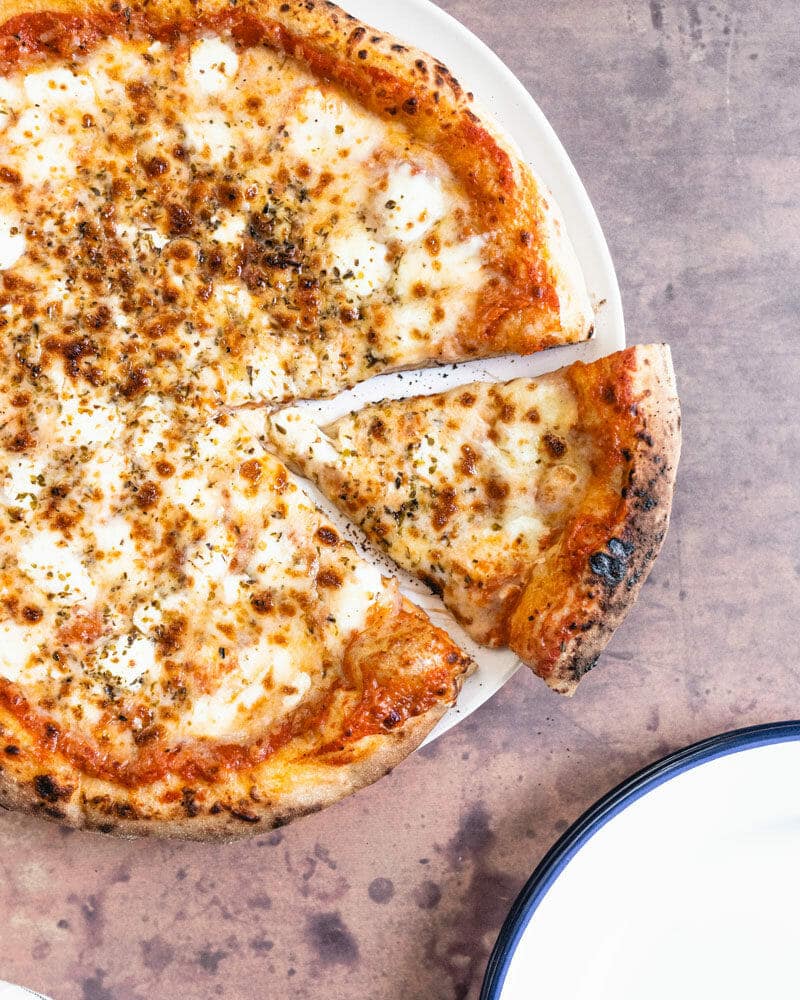 Homemade cheese pizza