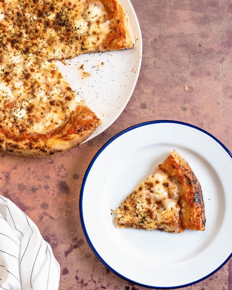 Homemade cheese pizza