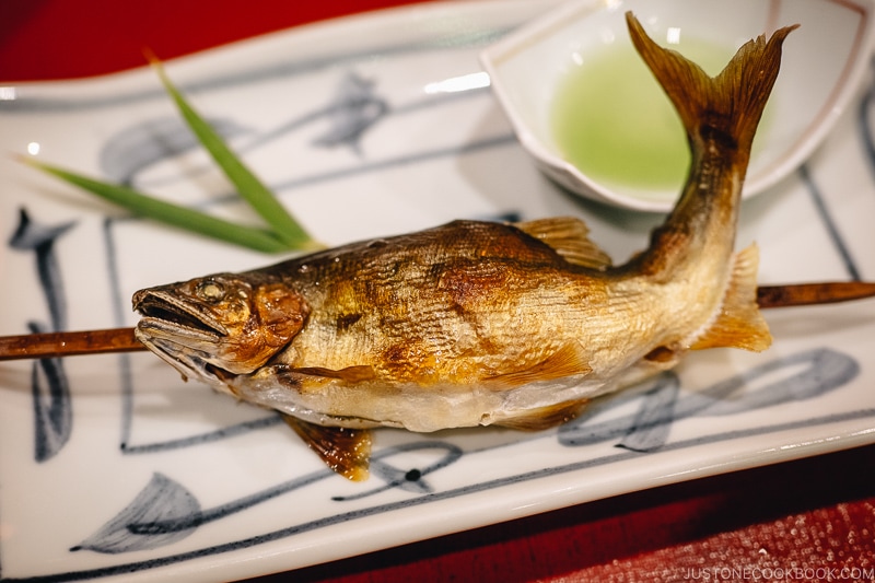 grilled ayu yakimono - Kaiseki Ryori: The Art of the Japanese Refined Multi-course Meal | www.fancyfoodsshow.com