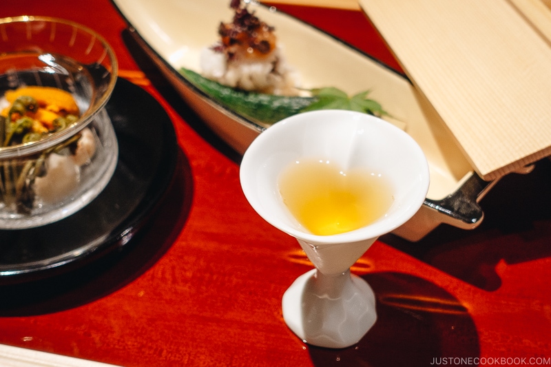 Shokuzen-shu 食前酒 plum wine - Kaiseki Ryori: The Art of the Japanese Refined Multi-course Meal | www.fancyfoodsshow.com