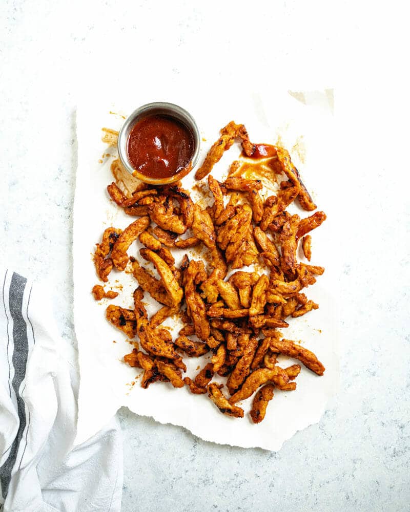 Barbecue vegan chicken tenders
