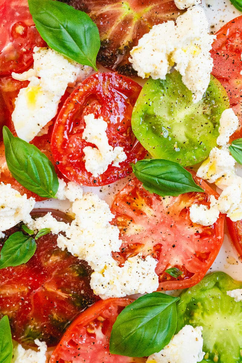Mozzarella tomato basil salad