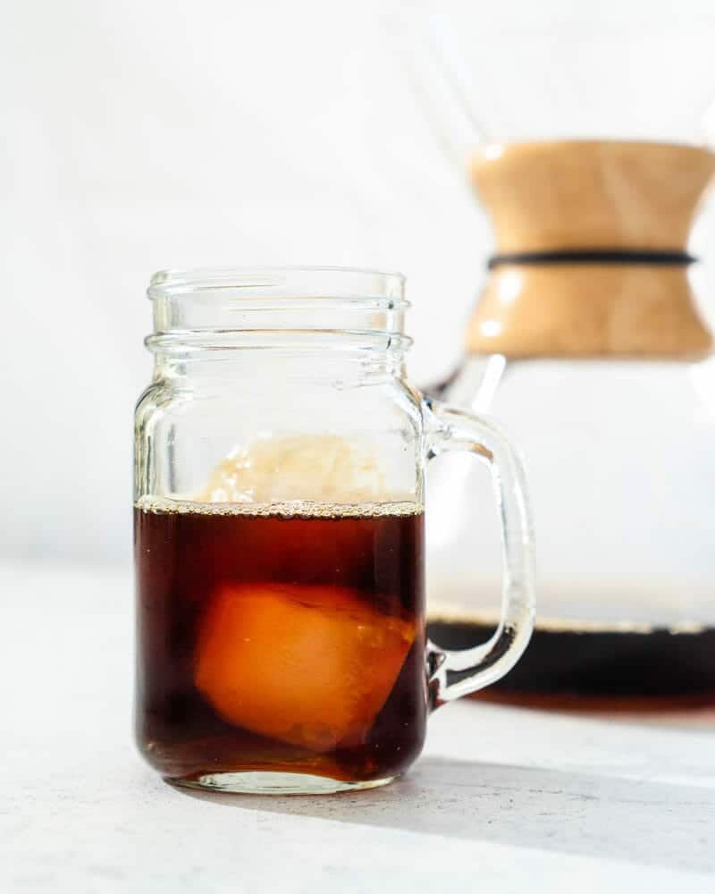 Pour over iced coffee in Chemex