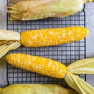 Oven roasted corn on the cob