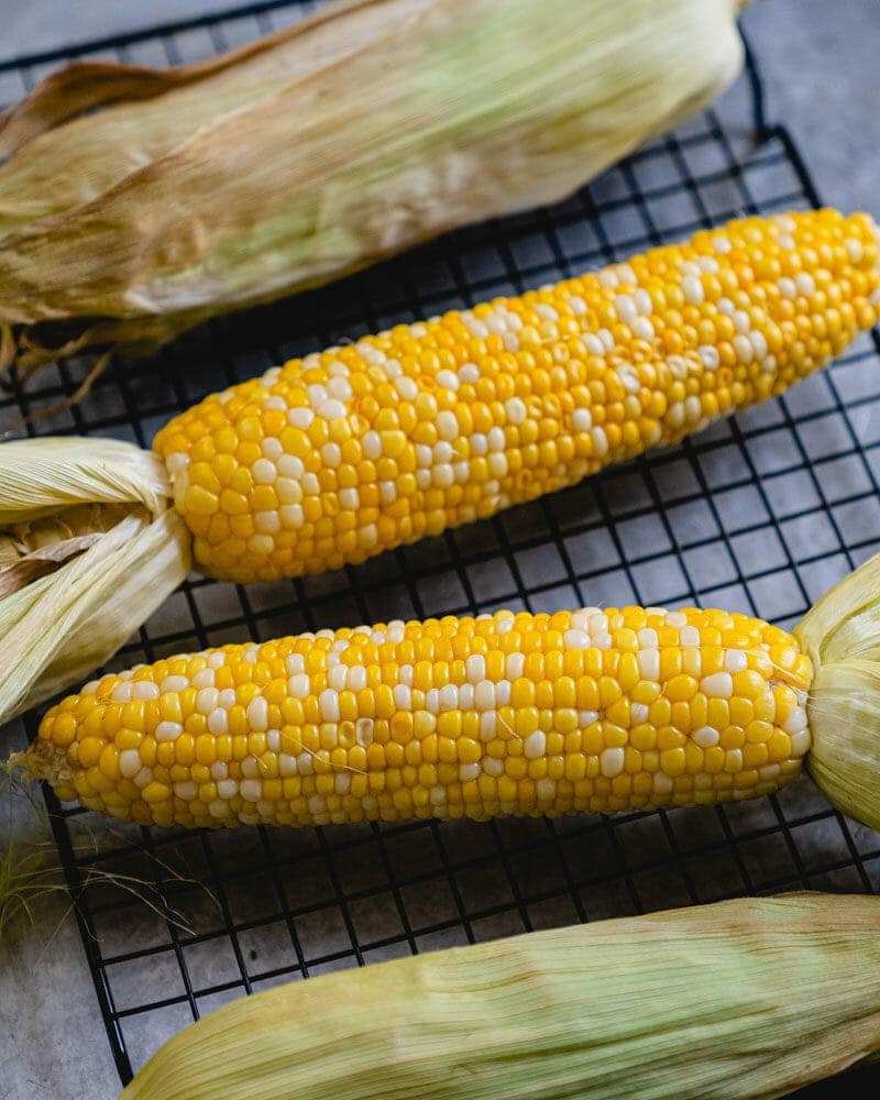 Baked corn on the cob