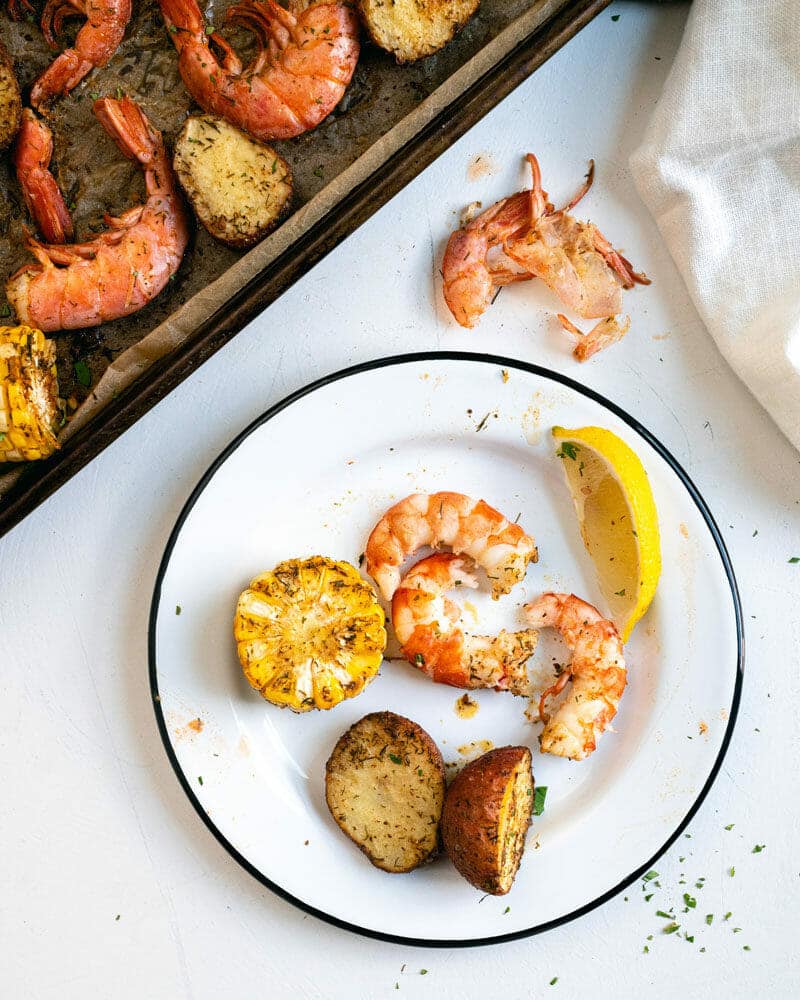 Sheet pan shrimp boil in oven