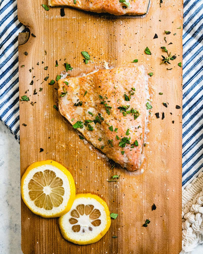 Cedar plank salmon
