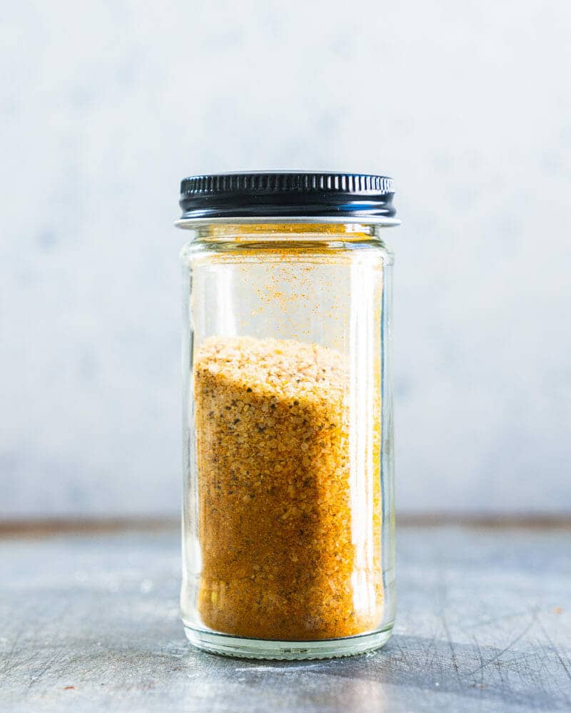 Seasoned salt in jar. 
