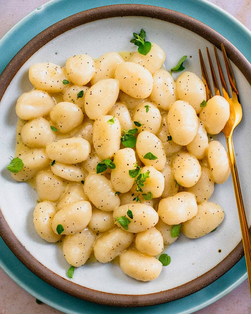 Gnocchi covered in sauce