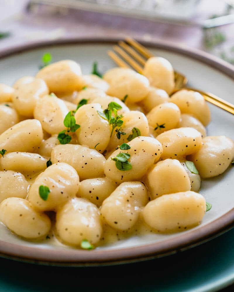 Gnocchi covered in sauce