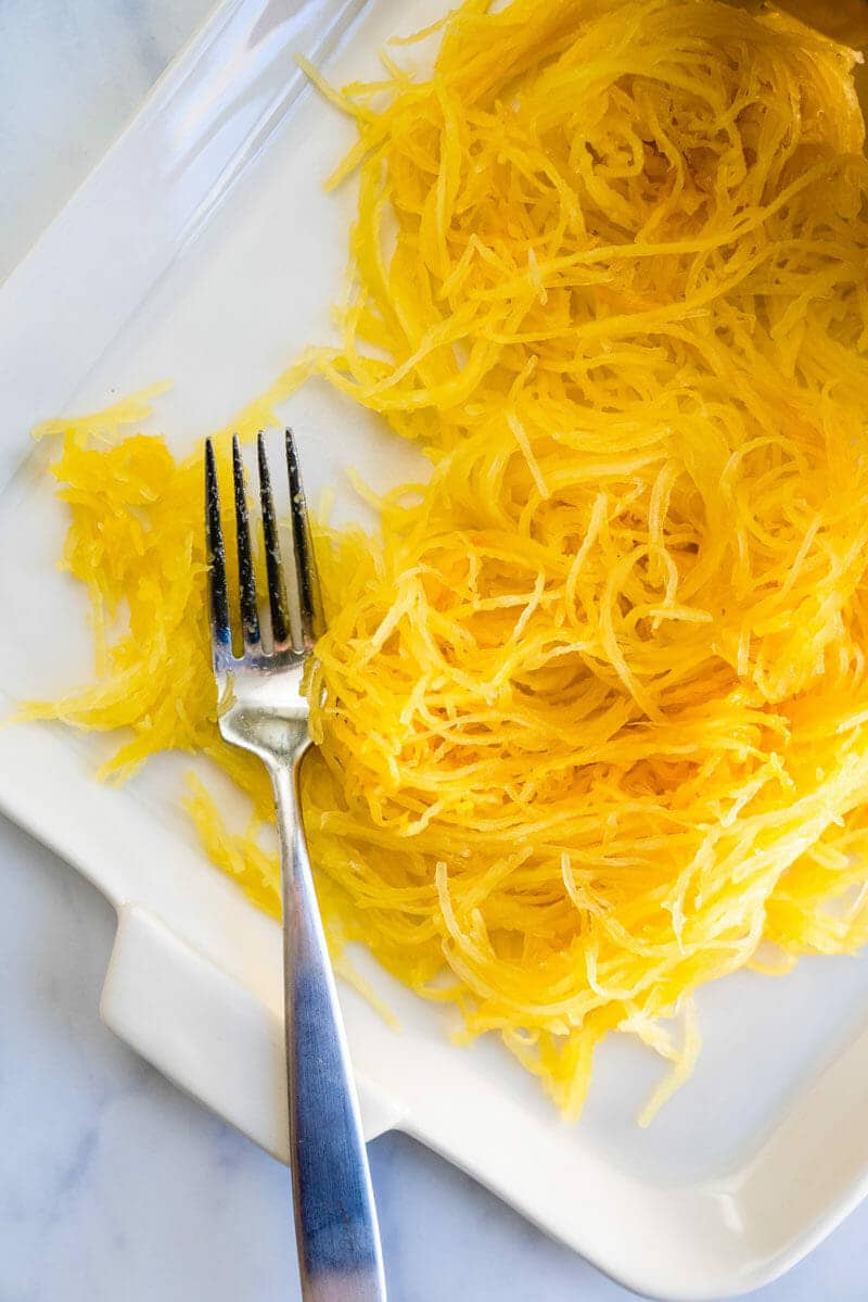 Scrape the spaghetti squash into strands