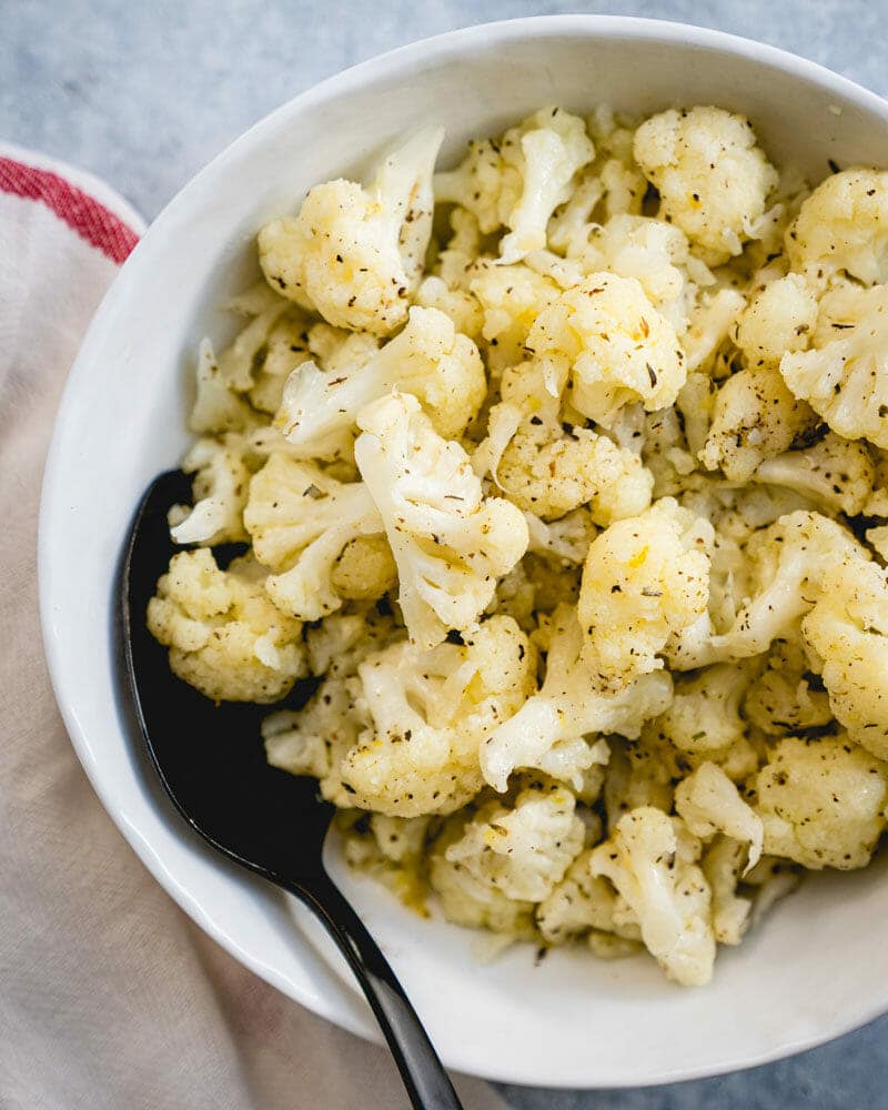 Steamed cauliflower