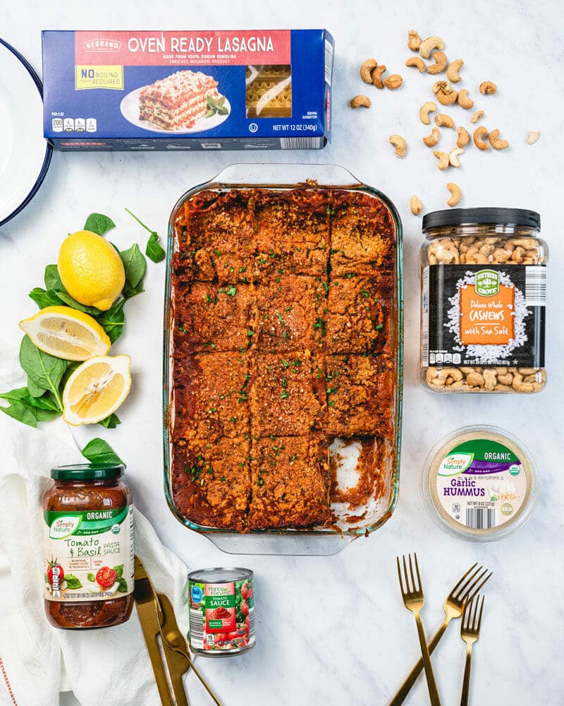 Dairy free lasagna ingredients