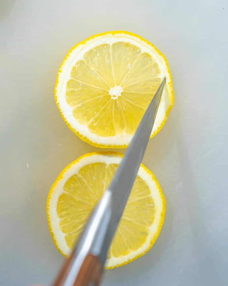Cutting a lemon