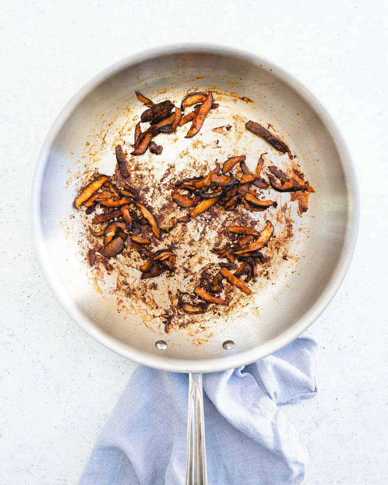 pan with vegan bacon recipe