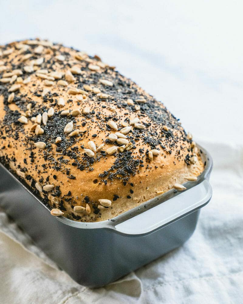 Homemade bread in pan