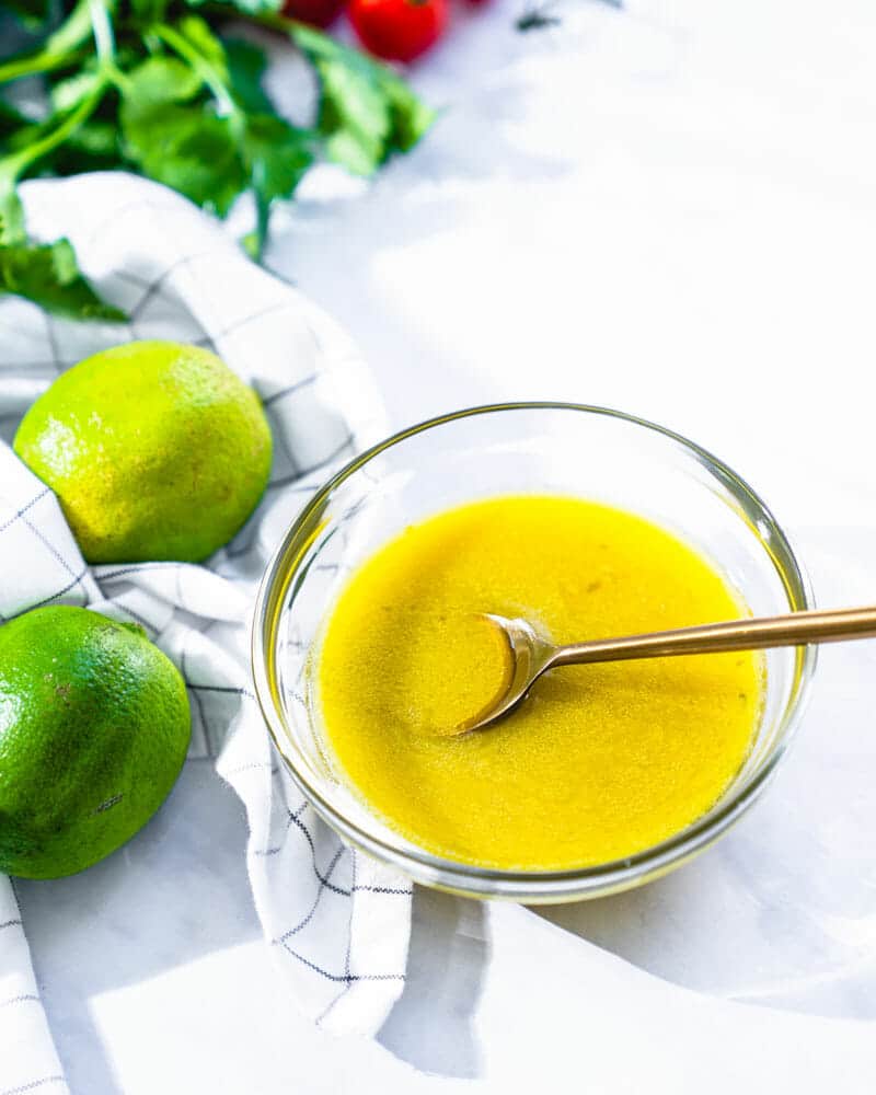 Lime vinaigrette step 3: Serve immediately or refrigerate. 