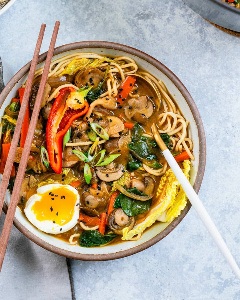 Ramen noodles with soft boiled egg