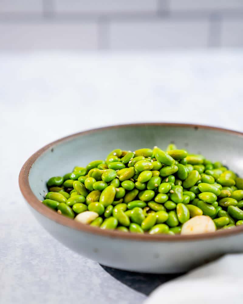 Shelled edamame in a bowl