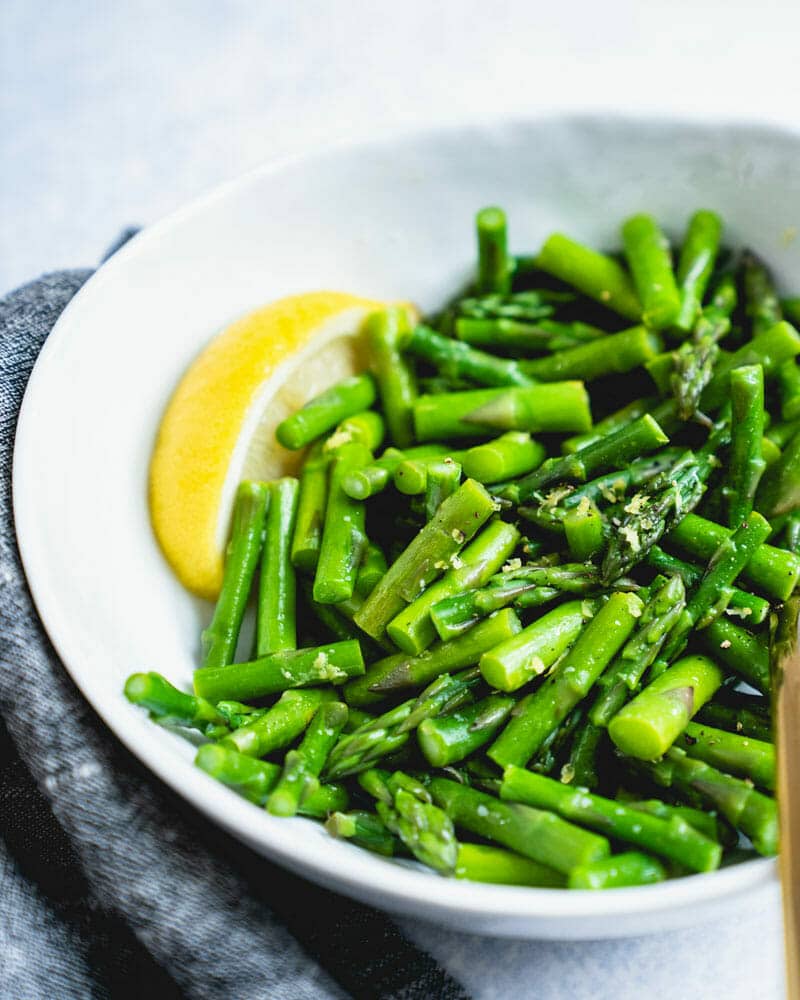 Steamed asparagus