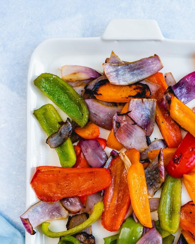 Grilled peppers and onion