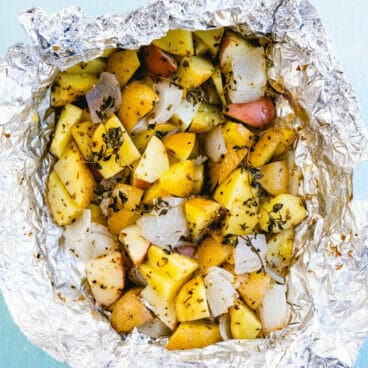 Grilled potatoes in foil