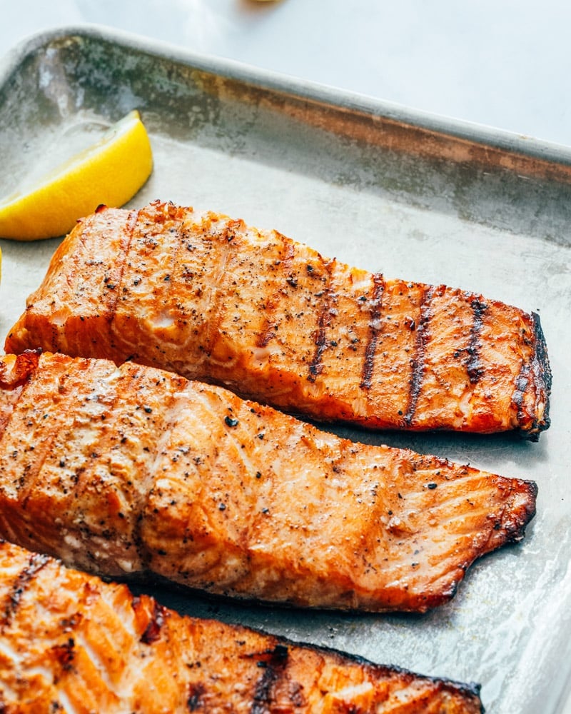 Grilling Marinated Salmon