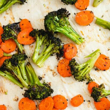 Roasted broccoli and carrots