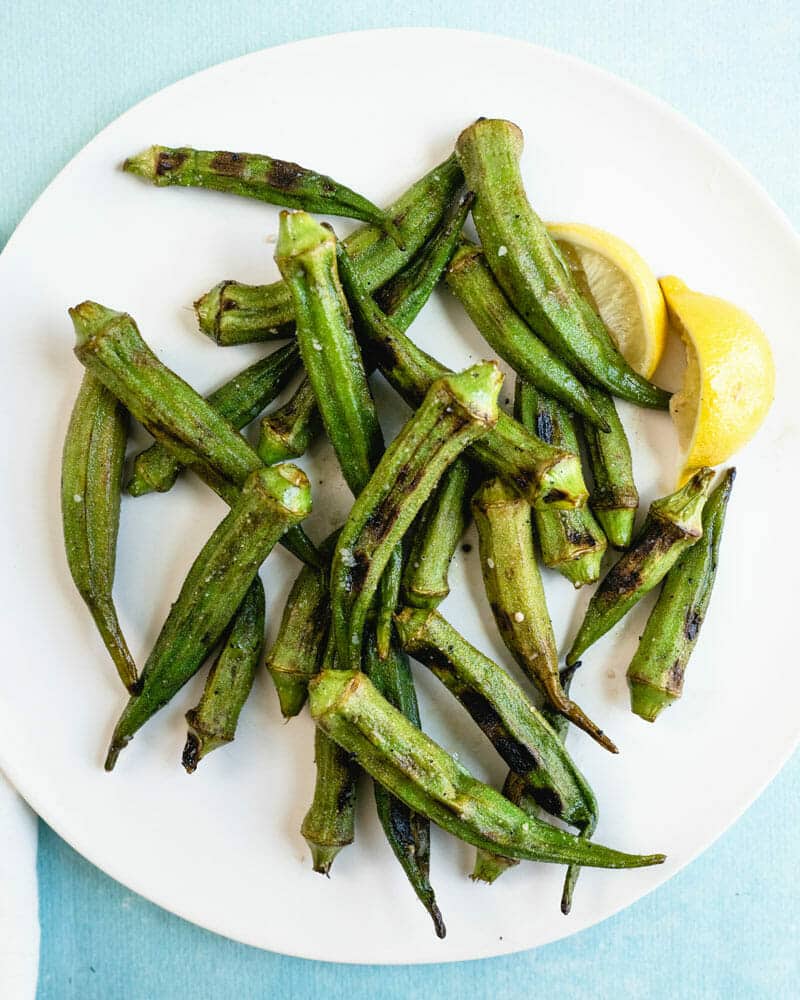 Grilled okra