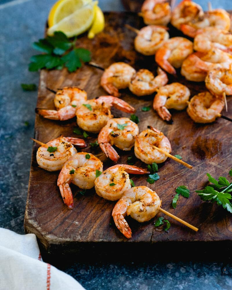 Grilled shrimp skewers