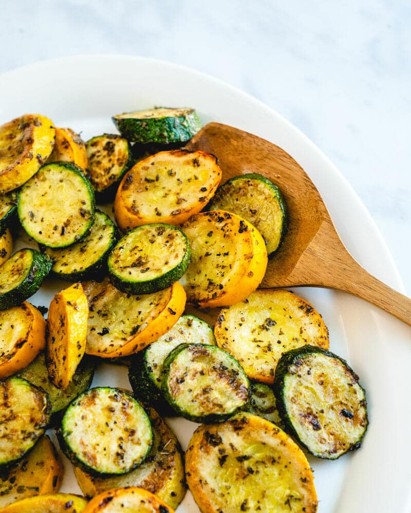 Grilled zucchini and squash