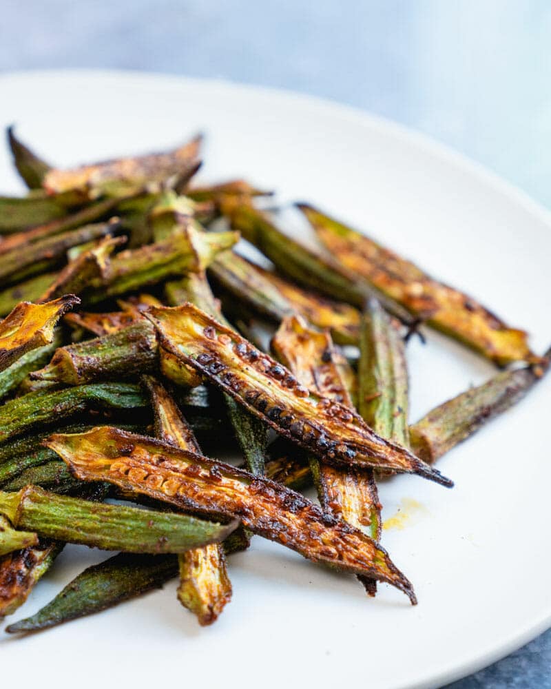 Roasted okra