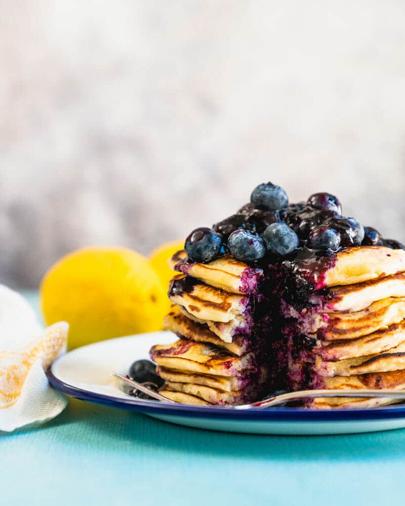 Lemon blueberry pancakes