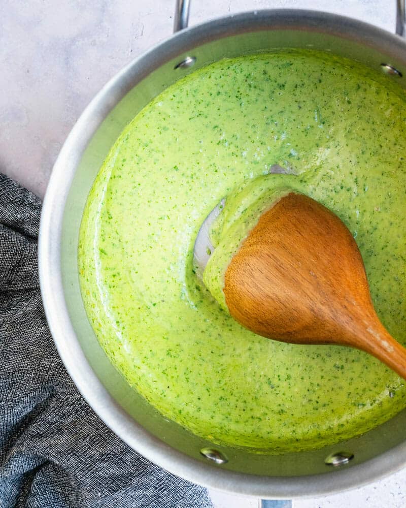 Pesto cream sauce