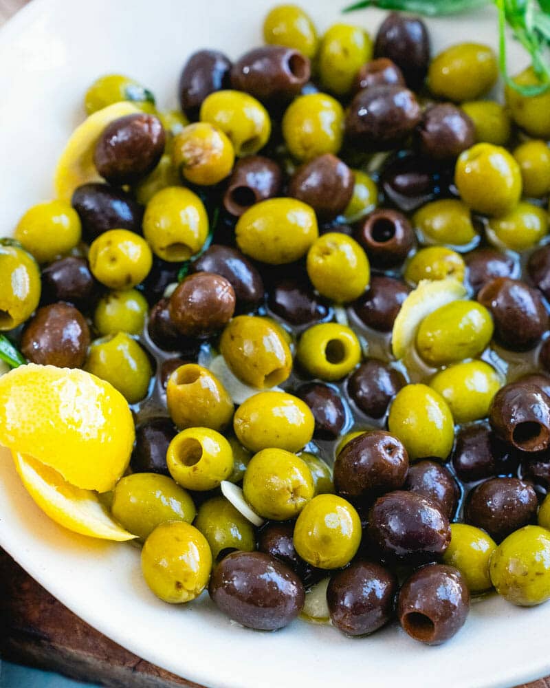Marinated olives