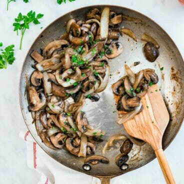 Sauteed mushrooms and onions