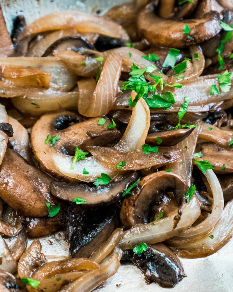 Sauteed mushrooms and onions