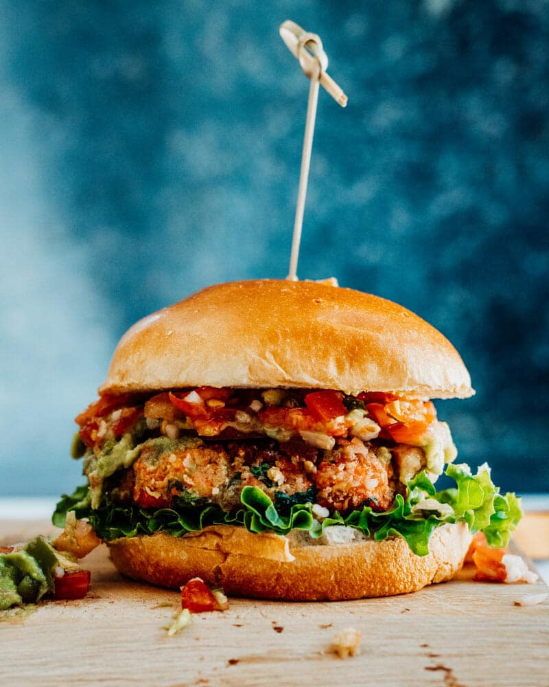 Salmon burger toppings